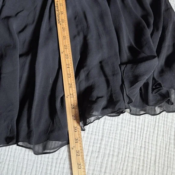 Vintage Tadashi Dress Womens 10 Black Silk Halter Pleated Y2K Gown Whimsigoth - Picture 15 of 16